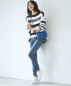 23区 L 【洗える】23区DENIM ベルベットストレッチ スキニーパンツ