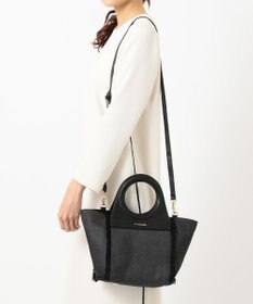 LA BAGAGERIE フリンジデニムバッグ Sサイズ