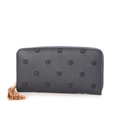 UNBILLION ペルケ perche / 牛革ドット刺繍ラウンド長財布