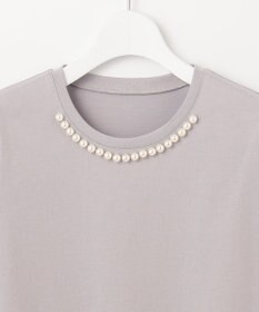 Feroux 【UVケア】パールネック Tシャツ