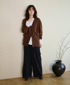 #Newans 【洗える】ファインボタンＶネックカーディガン