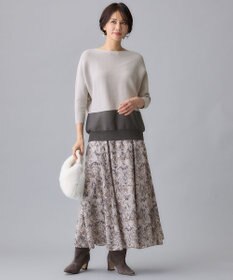 自由区 【WEB限定・洗える】コットンストレッチホールガーメントドルマン ニット