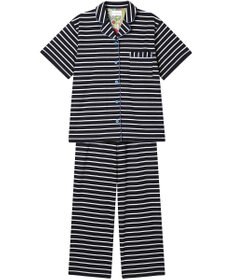une nana cool 【綿100％】やわらか天竺ボーダー半袖パジャマ MADE WITH LIBERTY FABRIC