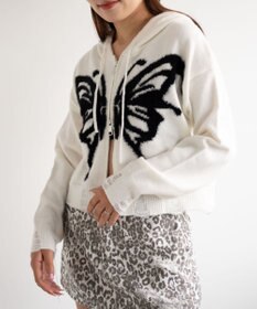 WEGO バタフライWジップシャギーパーカー