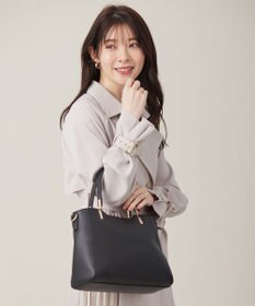 ANY SIS 【2WAY】スクエアミディトート バッグ ブラック