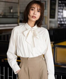 ANY SIS L ボウタイ付きビジュー シャツ