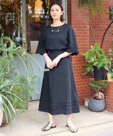 自由区 【XSサイズ～/洗える/セット可】エンブロイダリーリネン フレアスカート