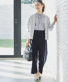 ANY SIS 【洗える】シャーリングフリルスタンド ブラウス