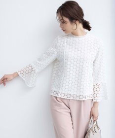 組曲 【WEB限定】フラワーレース 袖フレアトップス
