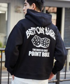 WEGO 【裏起毛/ユニセックス着用ITEM】リラックスフィットグラフィックパーカー