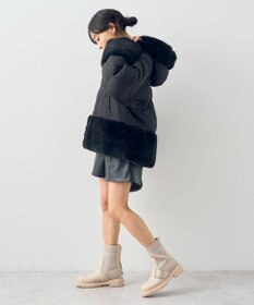 earth music&ecology フードファー中綿ショートコート