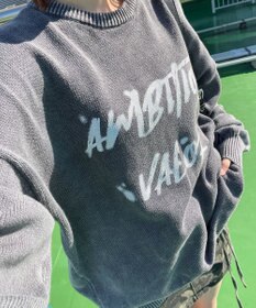 WEGO ヴィンテージウォッシュニットプルオーバー