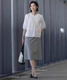 J.PRESS LADIES 【セットアップ対応・洗える・撥水】コットンFITTY スカート