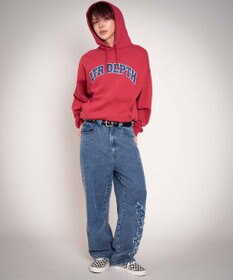 WEGO 【ユニセックス着用YD/ウエスト調整可/MLサイズ展開】グラフィックデニムパンツ