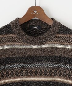 JOSEPH ABBOUD 【インポート素材/軽量】ベビーアルパカ ジャカード セーター