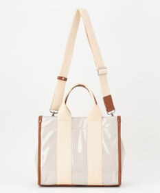 LA BAGAGERIE ソフトエナメル　ロゴテープ2WAYトートバッグ　Mサイズ