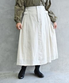 muuc 〈軽やかな尾州産リネンウール〉スカート  　ロングシーズン 秋冬春 後ろウエストゴム有り セットアップ可能 裏地有り