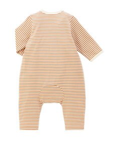 MIKI HOUSE HOT BISCUITS 【70-80cm】【Everyday Series】ワンポイント ボーダーカバーオール