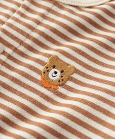 MIKI HOUSE HOT BISCUITS 【70-80cm】【Everyday Series】ワンポイント ボーダーカバーオール