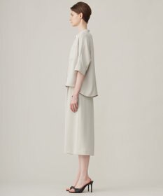 ICB L 【洗える】ライトダブルクロス クロップドシャツ