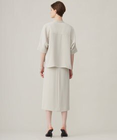 ICB L 【洗える】ライトダブルクロス クロップドシャツ