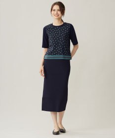 自由区 【アンサンブル対応・洗える】ポルカドットプリント プルオーバー