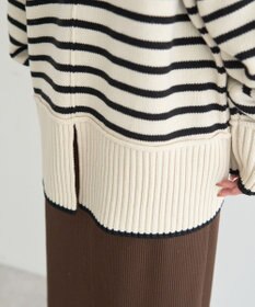 earth music&ecology 【毛玉防止 / 洗濯機洗い可】アンチピリングモックネックバックスリットニット