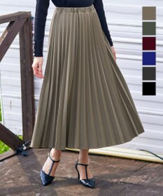 Tiaclasse 【ウエストゴム・洗える】カットソーアコーディオンプリーツスカート