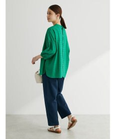 Green Parks 綿麻混タックテーパードパンツ