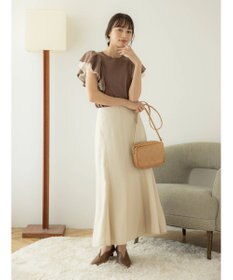 earth music&ecology レースドッキングフリルニットプルオーバー