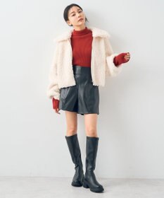 earth music&ecology リバーシブルフェイクムートンショートブルゾン