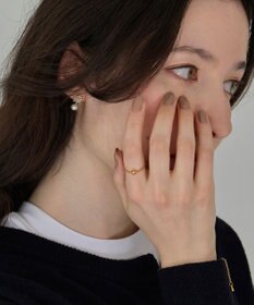 Phoebe 【金属アレルギー対応】プチフラワービジュースタッドピアス　オレンジ