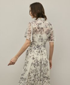 GRACE CONTINENTAL フラワープリントシャツフレアワンピース