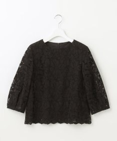 自由区 【XSサイズ～/洗える/セット可】フラワーコードレース ペプラムブラウス