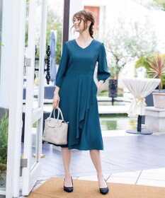 Tiaclasse L 【洗える】大人の洗練ドレープワンピース