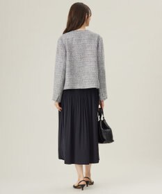 自由区 【セットアップ対応・洗える】ライトミックスツイード ジャケット