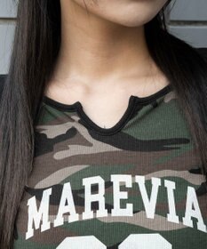 WEGO キーネックサイドドロストラグランロンT