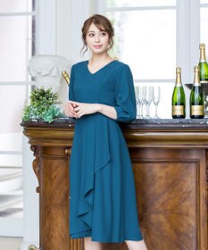 Tiaclasse L 【洗える】大人の洗練ドレープワンピース