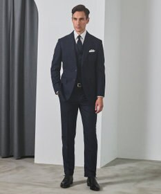 GOTAIRIKU シワになりにくい【御幸毛織/みゆきけおり】Superior160s 3ピーススーツ（ネイビー）