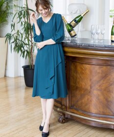 Tiaclasse L 【洗える】大人の洗練ドレープワンピース