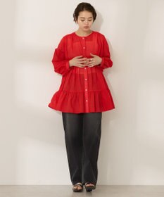 AMERICAN HOLIC シアーティアードロングブラウス