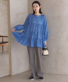 AMERICAN HOLIC シアーティアードロングブラウス