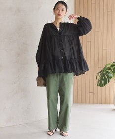 AMERICAN HOLIC シアーティアードロングブラウス