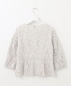 自由区 【XSサイズ～/洗える/セット可】フラワーコードレース ペプラムブラウス