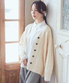 earth music&ecology アンチピリングケーブルカーディガン