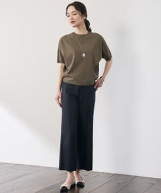 自由区 【前後着用可能】クレープストレッチドルマンスリーブ ニット