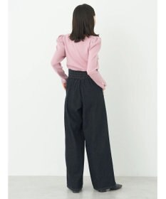 earth music&ecology ハートネック袖パールニットプルオーバー