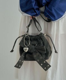 WEGO チャーム付きハトメリボンショルダー