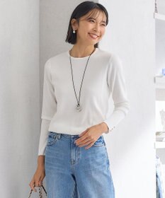 23区 L 【Oggi4月号掲載/洗える】ラスターコットンポリエステル ニット