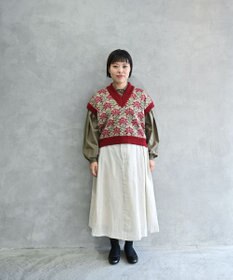 muuc 〈ロングシーズン心地良いウールリネン生地〉後ろウエストゴム有り 両サイドにベルト調節有り 裏地有り スカート